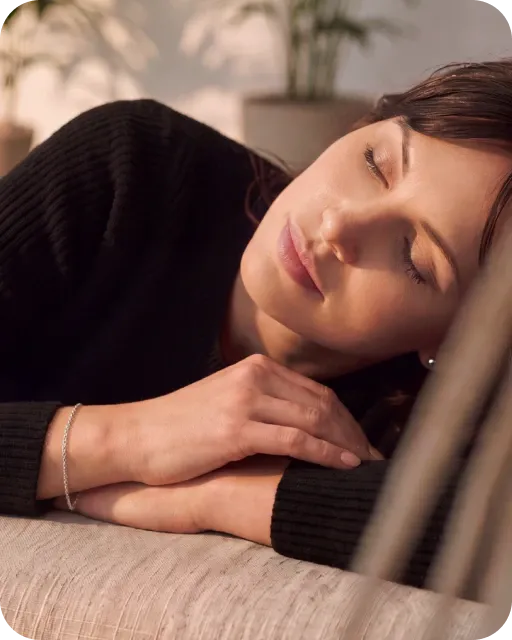 Woman resting in a chair